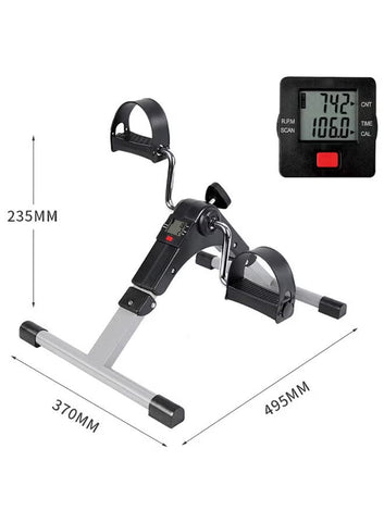 Mini Pedal Exerciser Portable - Adjustable Resistance and Digital Display for Arm/Leg Exercise and Physiotherapy at Home