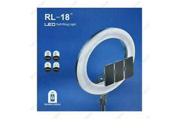 Professional LED Ring Light 18” RL-18 with Remote Control, Tripod & Phone Holder – Ideal Lighting for Photo, Video & Live Streaming