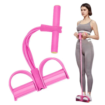 4-Tube Pedal Resistance Band – Full-Body Home Workout Set