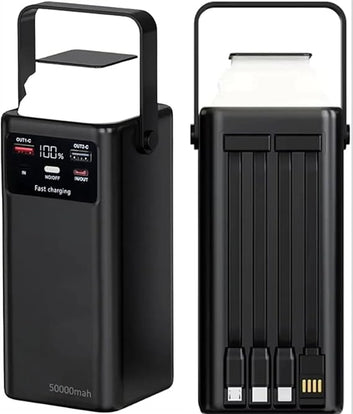 Orvana™ Solar Power Bank 50000mAh – Fast Charge + LED Light