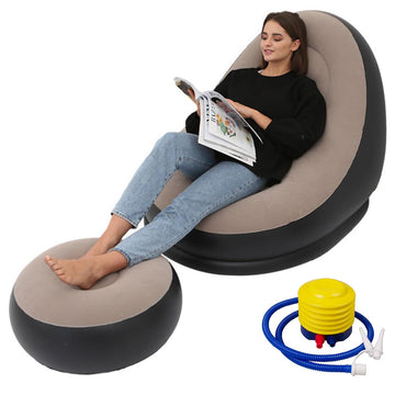 2Pcs Portable Inflatable Sofa Chair Air Pump Outdoor - Indoor