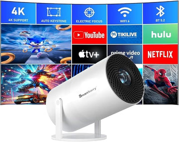 Portable 4K  Projector – WiFi, Bluetooth & Android OS with 8000+ Apps