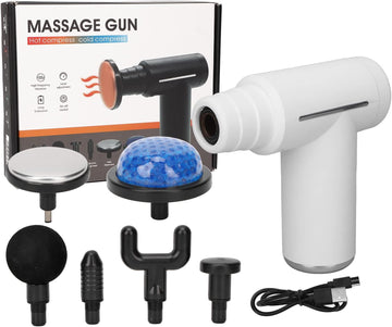 Hot & Cold Therapy Massage Gun – Deep Tissue Percussion Massager with Heat & Cold Attachments
