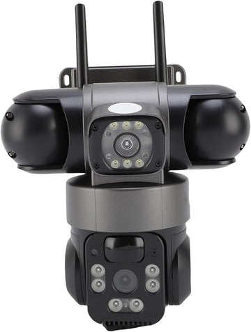 Triple Lens Security Camera, 4G Solar Power Outdoor Surveillance System, 3-Way 2MP HD View, Motion Detection, 2-Way Talk, 32,000mAh Battery, for Farms