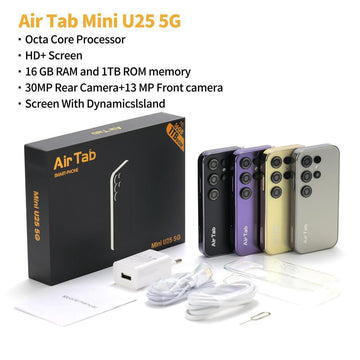 Air Tab Mini U25 5G Mobile Phone – 16GB RAM, 1TB ROM, 30MP Camera Smartphone, Octa-Core Processor