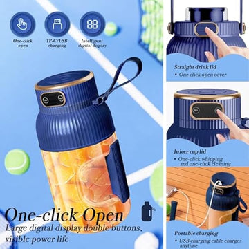 Portable Electric Juicer Cup – 1.5L, USB Rechargeable