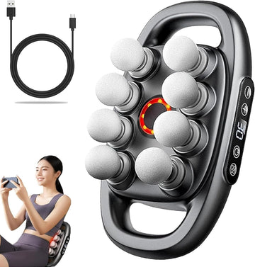 Fascia Gun Muscle Massager Gun High Frequency Back Waist Massage Machine Six-head Body Shoulder Professional Fascia Massage Gun