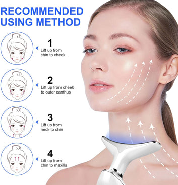 Skin Rejuvenation Beauty Device for Face and Neck, 3-in-1 Firming Wrinkle Removal Facial Massager for Skin Care,Tightening,Smooth
