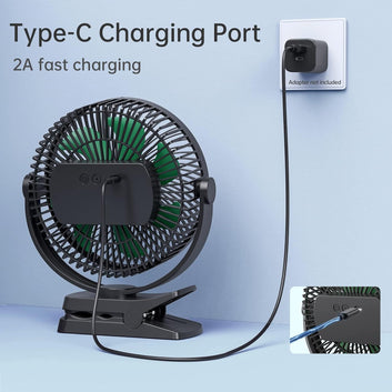 Portable 8.5" Clip Fan – 10,000mAh, USB Rechargeable