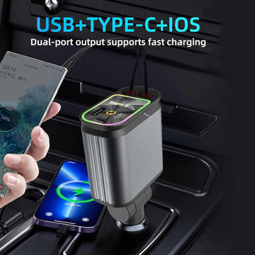4 in 1 Car Charger, Starry Sky Projector, Retractable Car Charger, USB C Quick Charger, Car Accessories