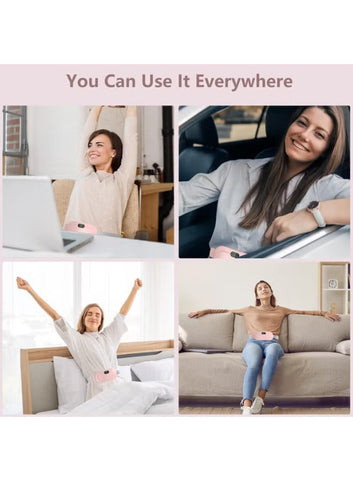 Portable Menstrual Heating Pad for Cramps Relief – Women’s Menstrual Pain Relief Device with 3 Heat Levels & 4 Massage Modes