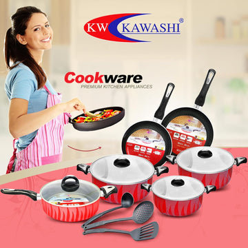 Professional 10-Piece Cookware Set with Tempered Glass Lids – Non-Stick & Easy Clean