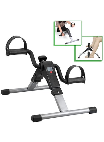 Mini Pedal Exerciser Portable - Adjustable Resistance and Digital Display for Arm/Leg Exercise and Physiotherapy at Home