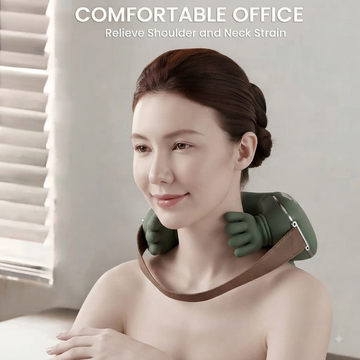 Cordless Neck & Shoulder Massager with Heat – Relaxation Pillow