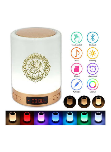 Portable Quran Touch Speaker with Bluetooth & LED Lamp – Colorful Multicolor Light, App Control & Wireless Audio