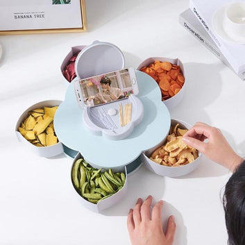 Candy Box Storage | Rotating Flower Shape Snack & Candy Storage – 5 Compartments