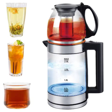 Double Pot Electric Tea Maker | 2.5L Kettle + 1L Teapot | 2000 W |