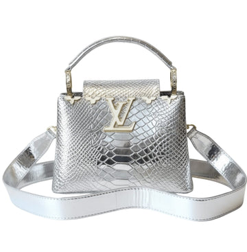 Louis Vuitton Bag | Capucines In Silver Calfskin Leather