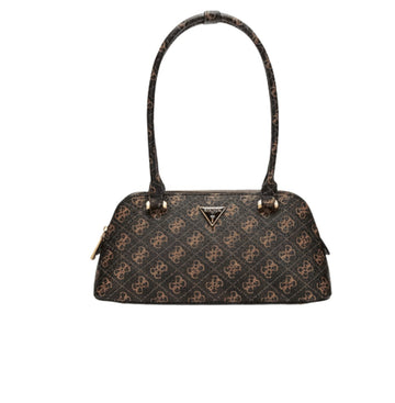 Guess Bag | Women's Logo Print In A Brown Monogram Pattern