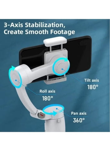 M1 Merak One 3-Axis Smartphone Gimbal Stabilizer – Face Tracking, Foldable Design & Multi-Mode Control for iPhone & Android