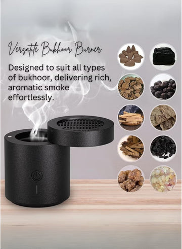 Electronic Rechargeable Bakhoor Burner | Portable USB Electric Incense Burner for Oud, Home, Car, Office | Long Battery Life, Muslim Gift