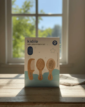 Kidilo Gentle Baby Brush & Comb Set – Ultra-Soft Bristles & Scalp Care for Newborns & Toddlers