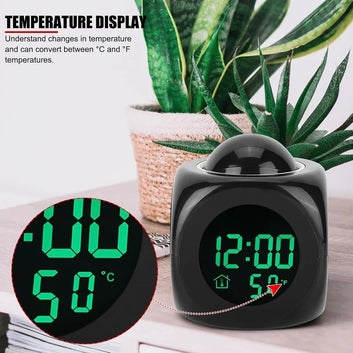 LCD Projection Alarm Clock – Digital Ceiling & Wall Projector with Temperature Display
