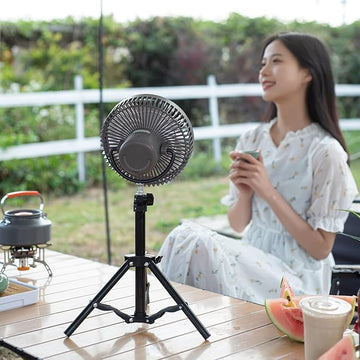 Outdoor Camping Fan – Portable Rechargeable Fan with Hanging Hook