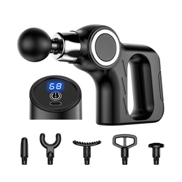 Rechargeable Massage Gun – 6 Heads & LCD Display Deep Tissue Massager