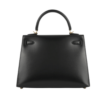 Hermès Bag | Kelly 28 Sellier In Black Box Calfskin Leather With Gold Hardware.