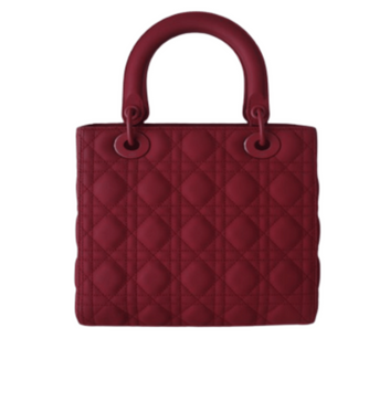 Dior Bag | In Red Lambskin. This Iconic Is Known For Its Cannage Stitching And "d.i.o.r." Charms.