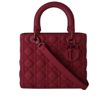 Dior Bag | In Red Lambskin. This Iconic Is Known For Its Cannage Stitching And "d.i.o.r." Charms.